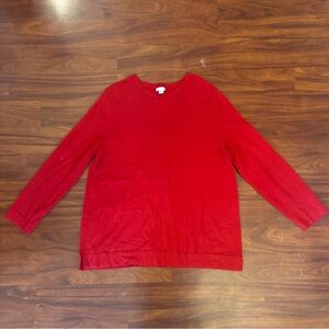 Red Sweater 3/4 Sleeve Casual Lightweight Soft Viscose L